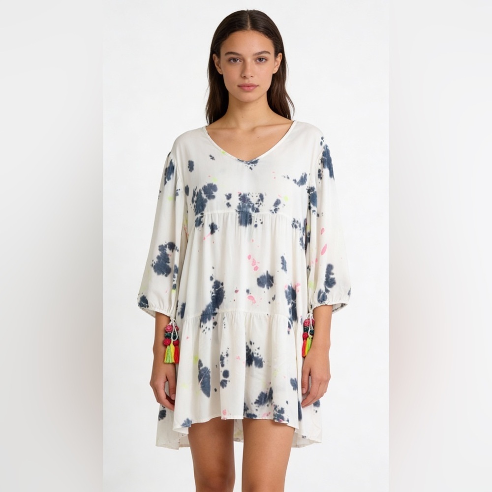 SIMPLY SOUTHERN Tie Dye Boho Tassle Dress Size XL